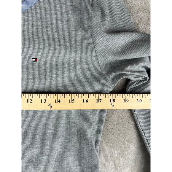 Tommy Hilfiger Womens Grey Long-Sleeve Bodysuit With Striped Button Detail Large - Picture 10 of 13